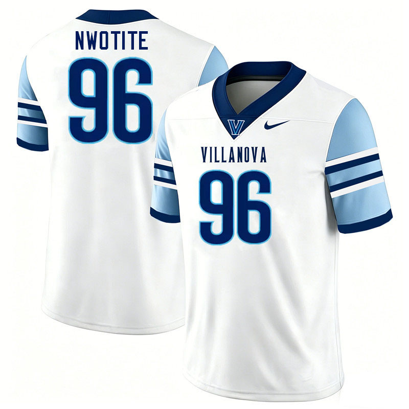 Villanova Wildcats #96 Ugo Nwotite College Football Jerseys,Uniforms-White